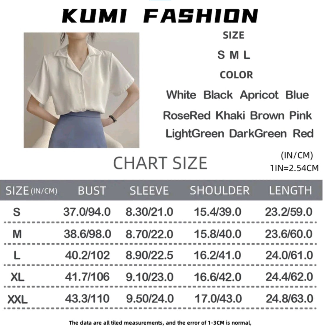 S-2XL Women's Korean Style Plain Color Loose Tops Short Sleeve Shirt Womenswear Blouse Casual Basic Lady