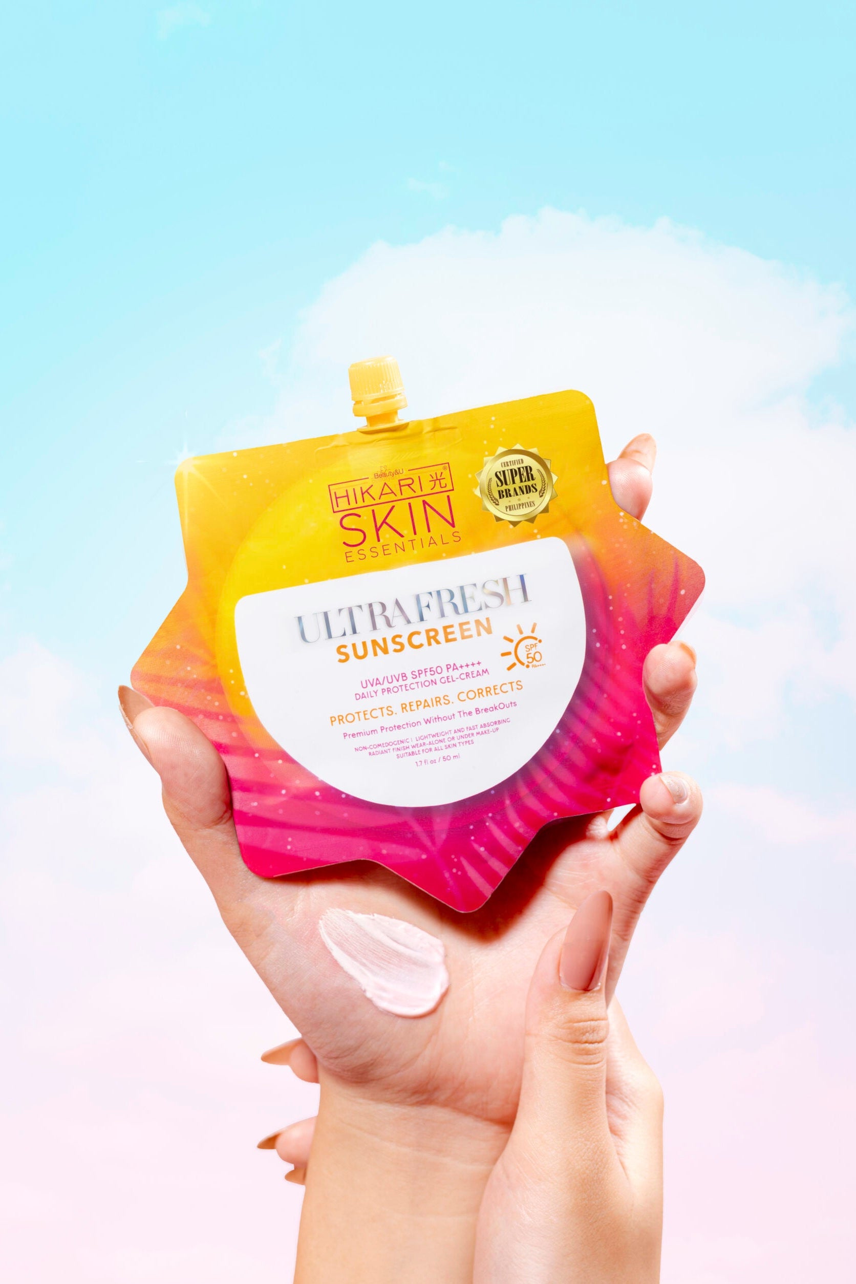 Hikari UltraFresh Sunscreen 50ML for all skin type, whitening, brightening, no white cast, easy to blend, sun protection